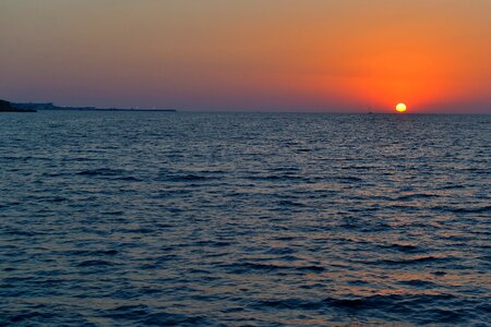 Sea journey evening photo