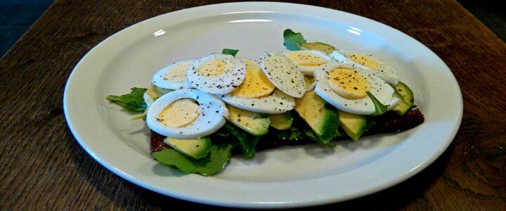 Avocado bread vegetarian photo