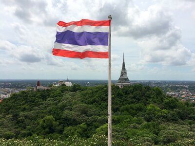 Buddhism temple complex flag photo