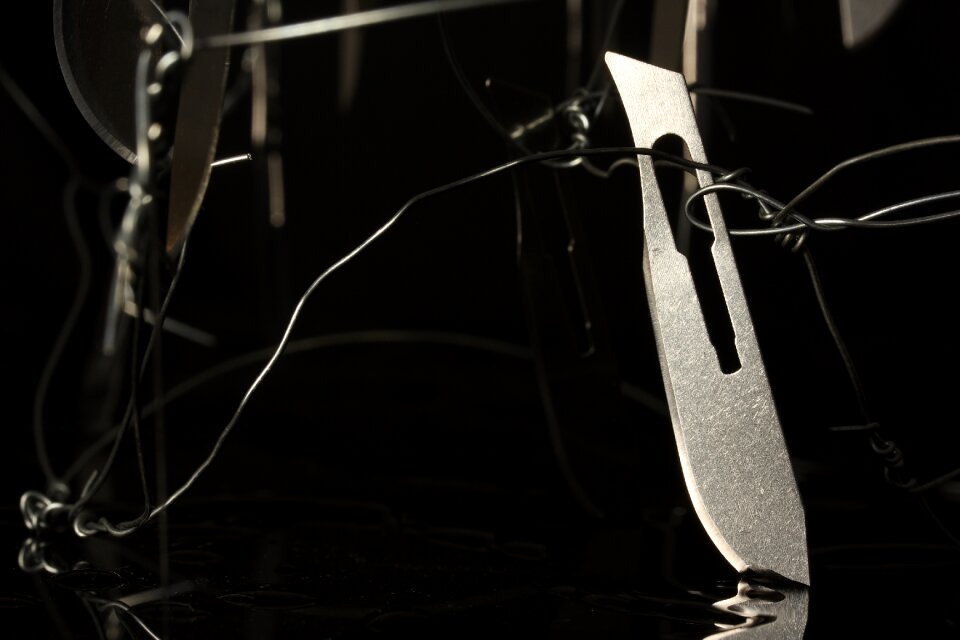 Fiction knife black and white