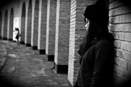 Alone help me black and white photo