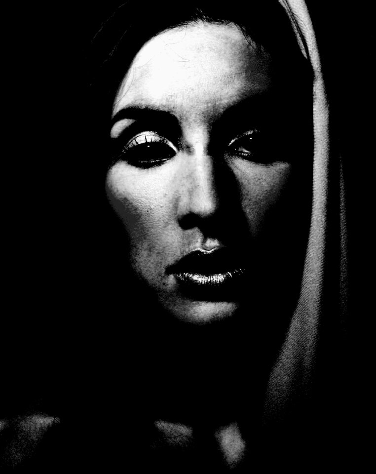 Woman face monochrome