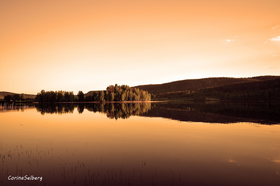 Lake evening landscapes photo