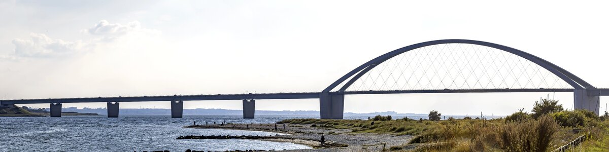Fehmarnsund bridge baltic sea backlighting photo