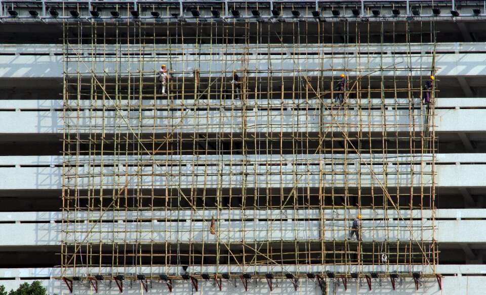 Scaffolding work site