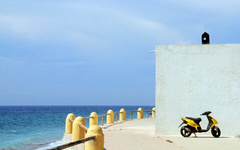 Blue scooter motorbike