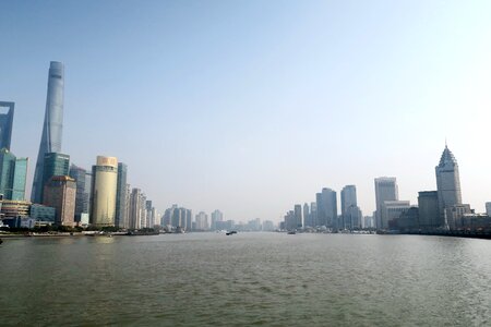 Huangpu river shanghai financial center photo