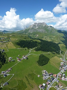 Meadow landscape aerial view