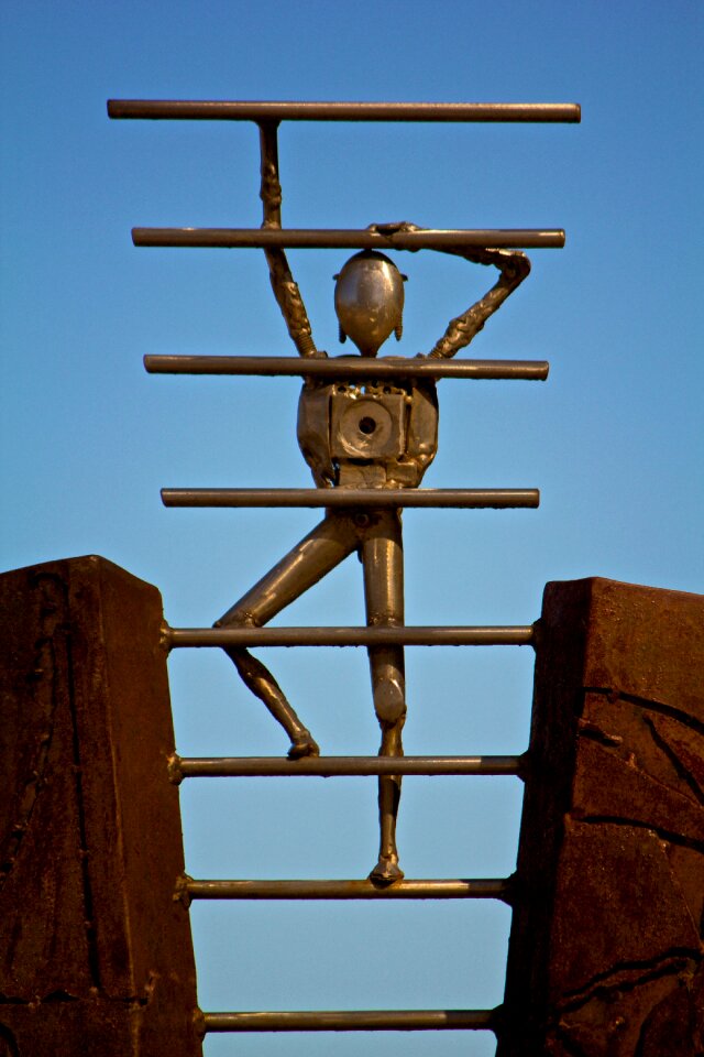 Metal iron scrap sculpture
