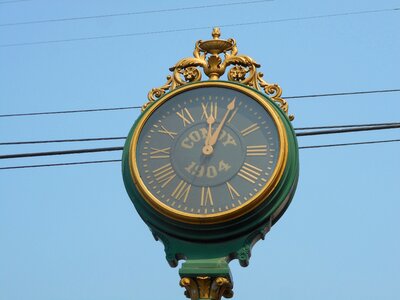 Gold and green clock blue clock