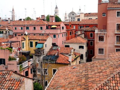 Roof old houses view photo