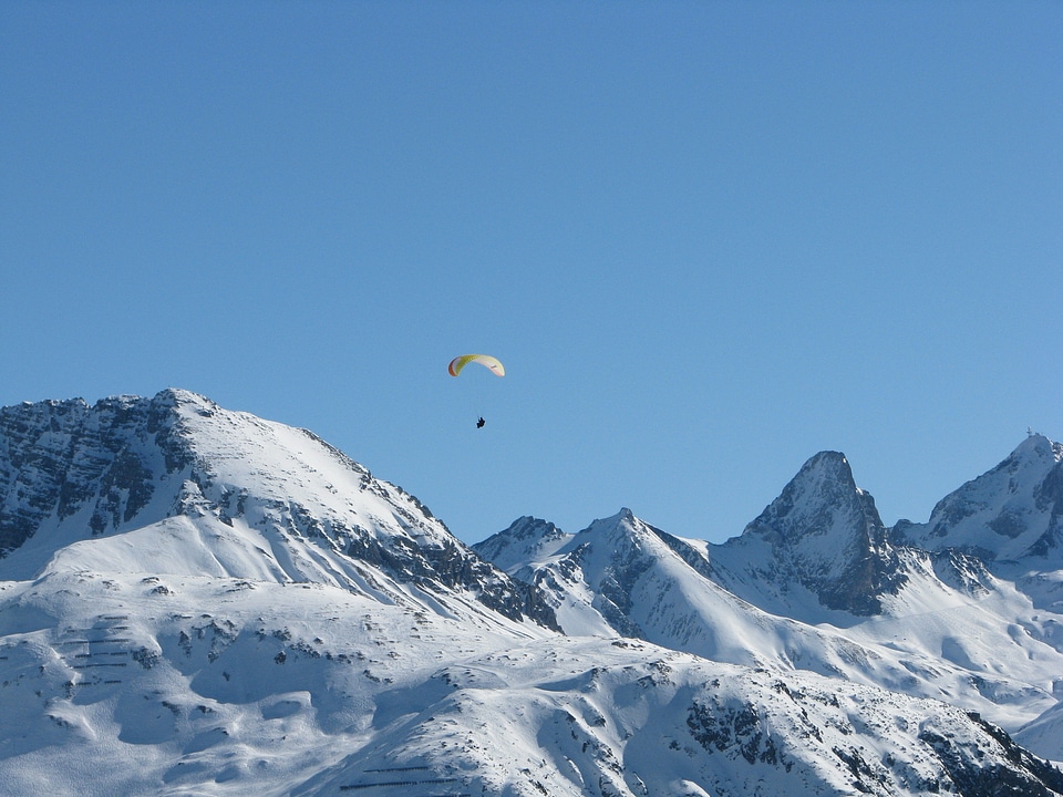 Mountains arlberg paraglider