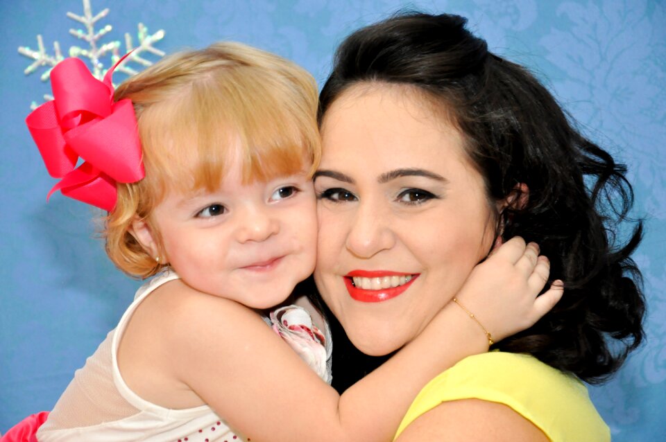 Mother and daughter hug happiness