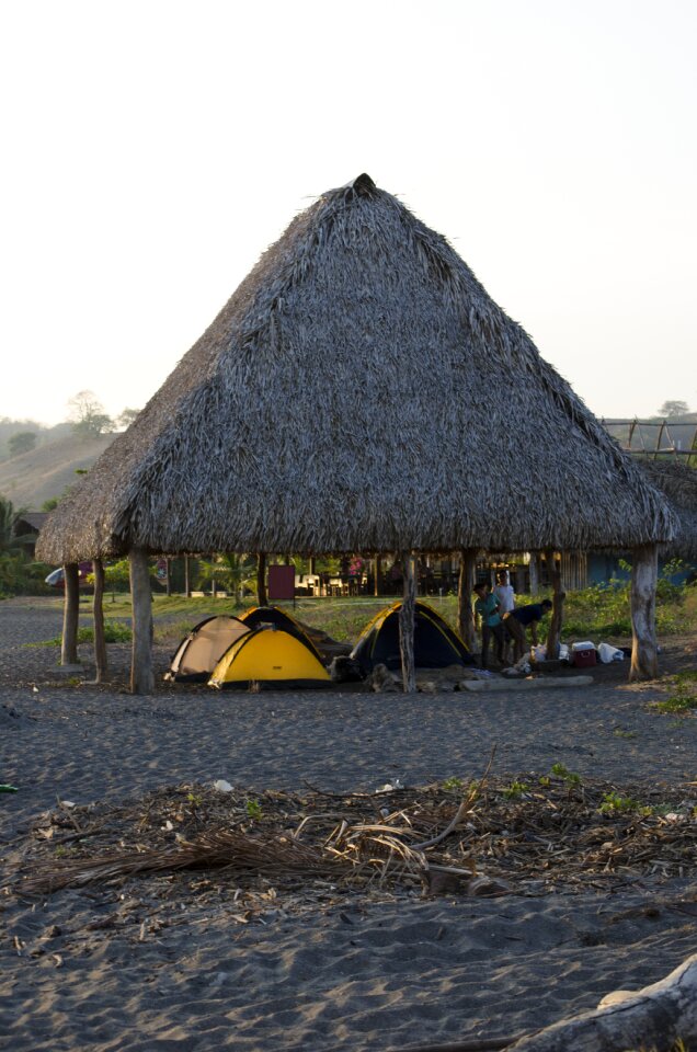 Hut beach sunset