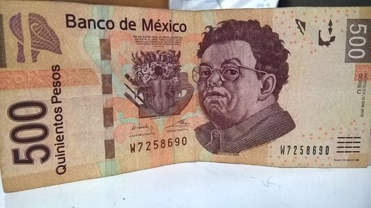 Ticket money mexican peso photo
