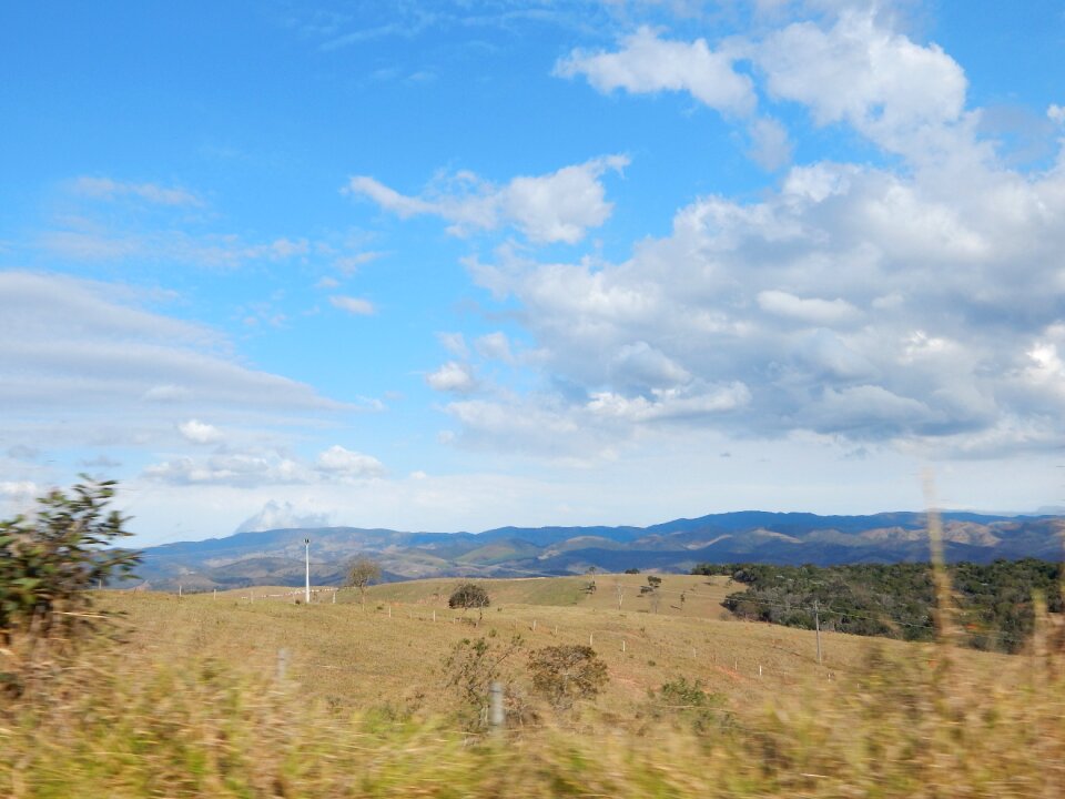 Blue sky landscape clouds