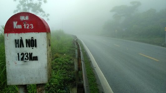 Road kilometres hanoi vietnam photo