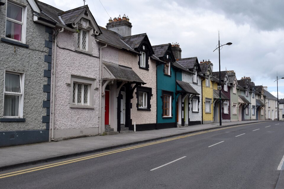 Street terraced house gray village