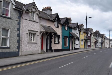 Street terraced house gray village