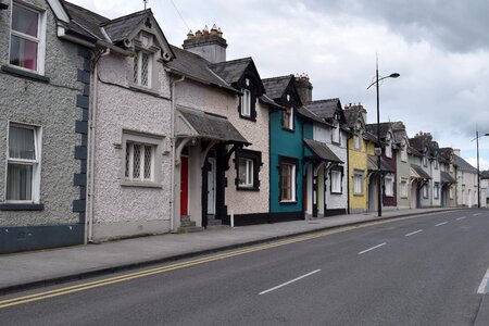 Street terraced house gray village photo