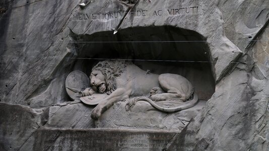 Lion monument luzern swiss photo