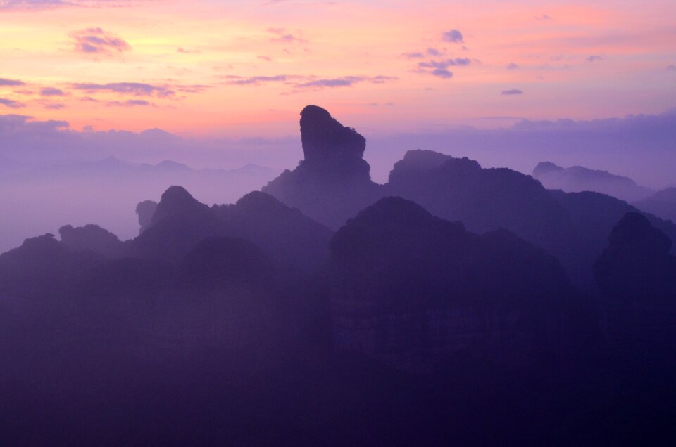 Danxia mountain sunrise views
