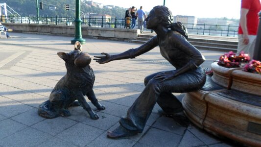 Bronze statue the danube street