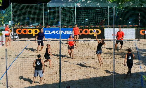 Ball players sand