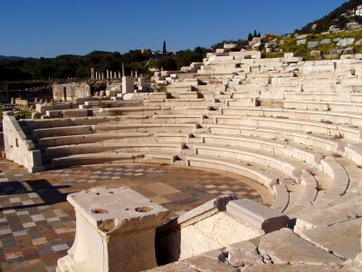 Archeology amphitheatre greece photo