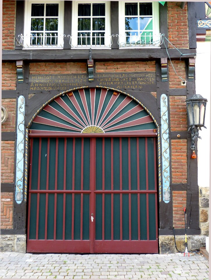 Wood front door gate photo