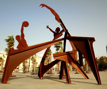 Barceloneta beach ciutat vella basketball photo