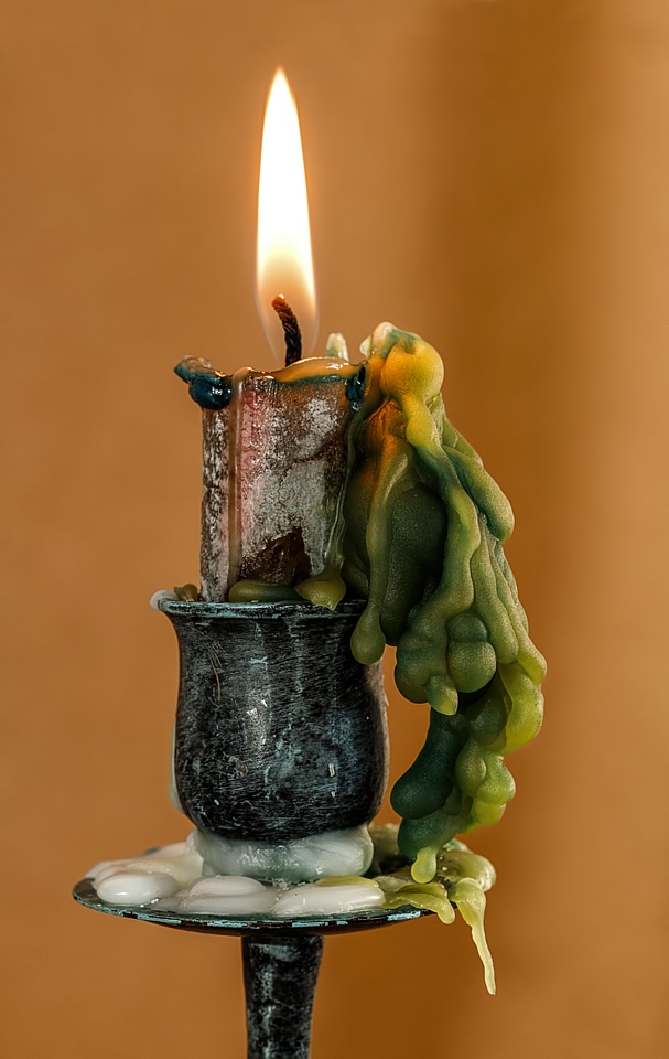 Candlestick flame wax