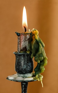 Candlestick flame wax photo