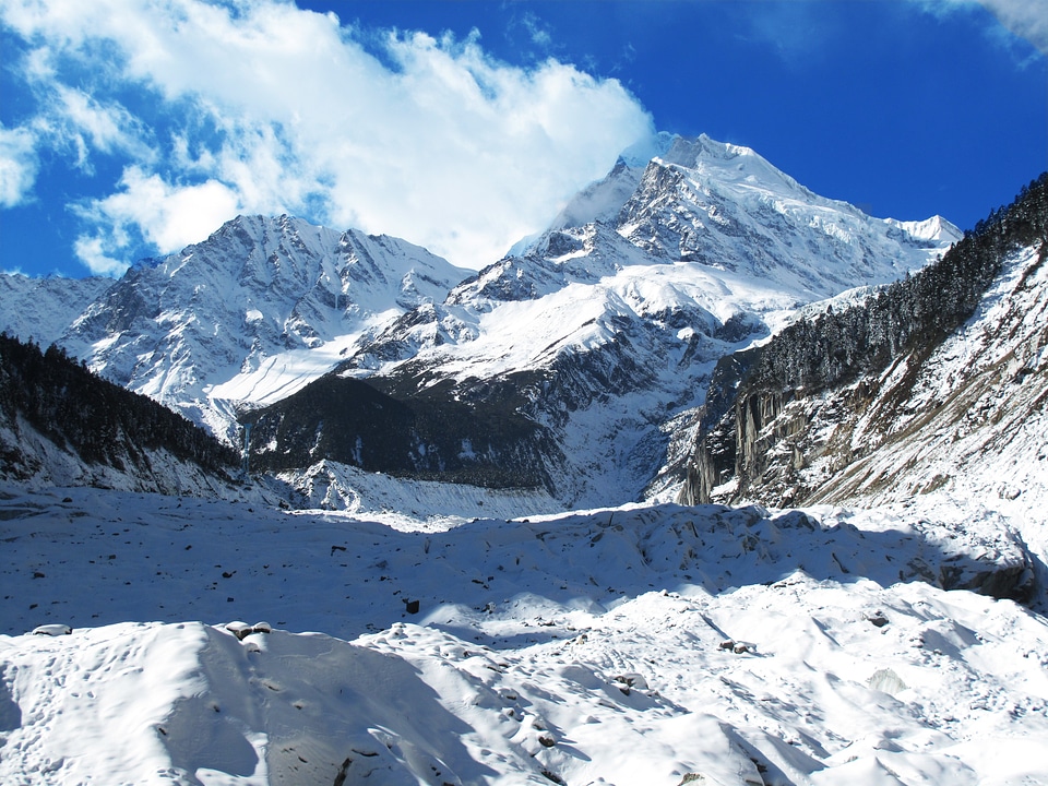 Gongga mountain glacier snow mountain