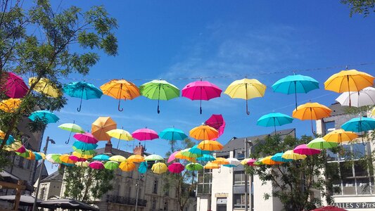 France blue umbrella