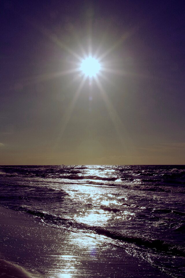 Glow beach the baltic sea
