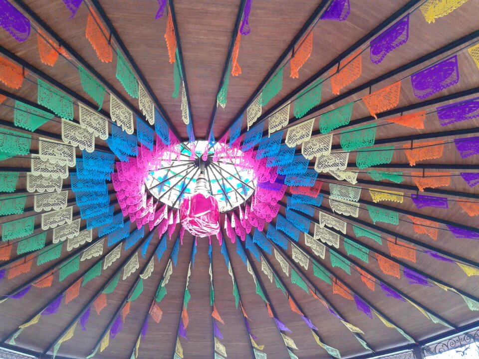 Papel picado kiosk coyoacán