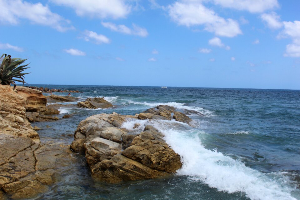 Wave stones rocks photo