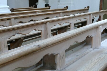 Wooden benches stalls pew photo