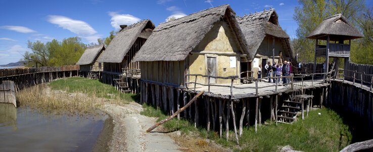 Pile-dwelling settlements pile dwellings in unteruhldingen historical museumsgebäud
