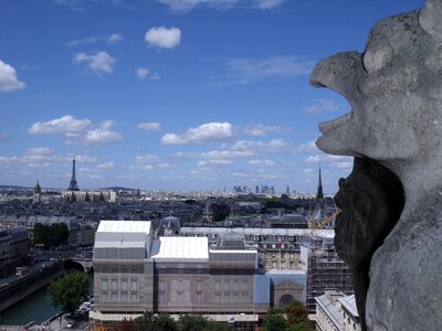 Eiffel tower sky blue
