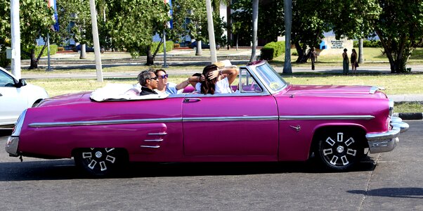 Vintage pink convertible