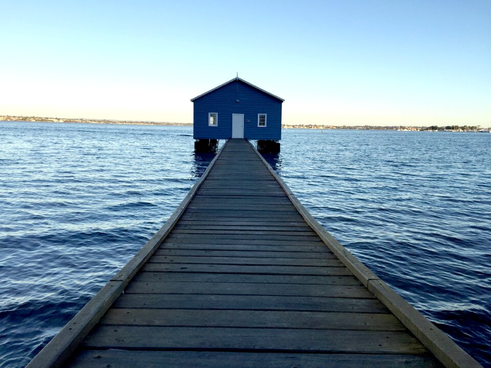 Swan river blue boathouse
