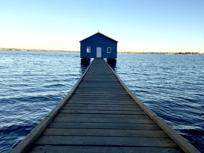 Swan river blue boathouse