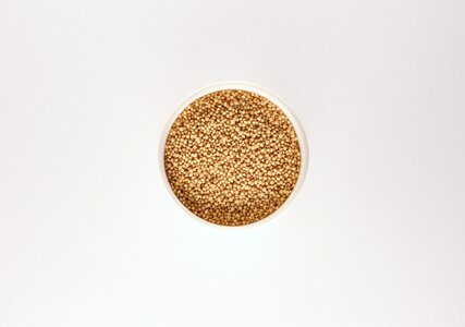From the top white dish grain