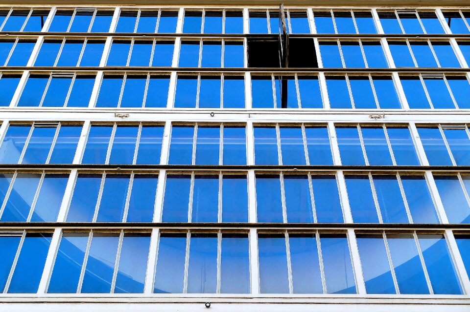 Glass blue exterior