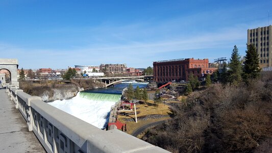 Water fall cityscape