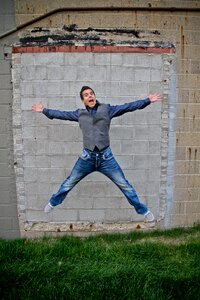 Happiness smile jump