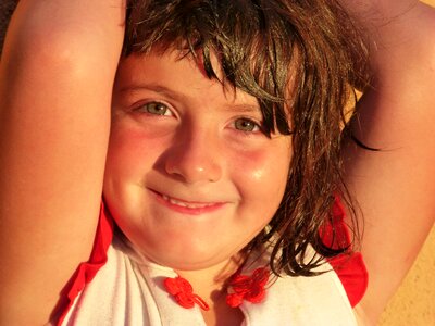 Green eyes smile childhood