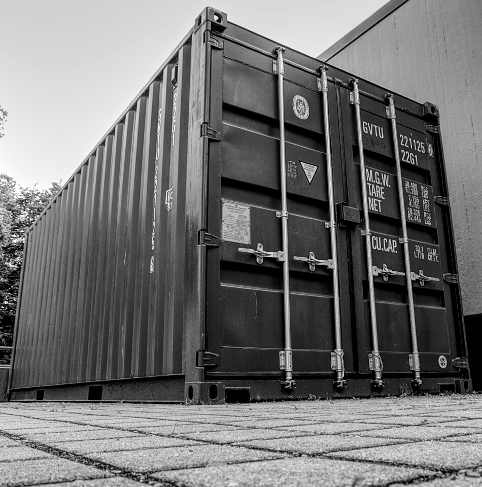 Construction containers black white loading